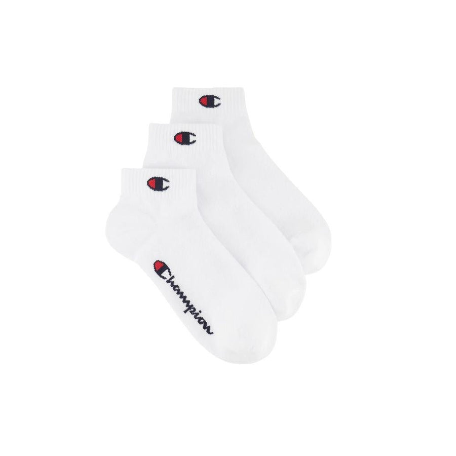 CHAMPION 3PK QUARTER SOCKS ถุงเท้าแพ็ก 3 คู่สำหรับผู้ชายและผู้หญิง